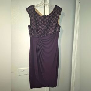 Connected Apparel Size 12 Elegant Purple Lace Dress